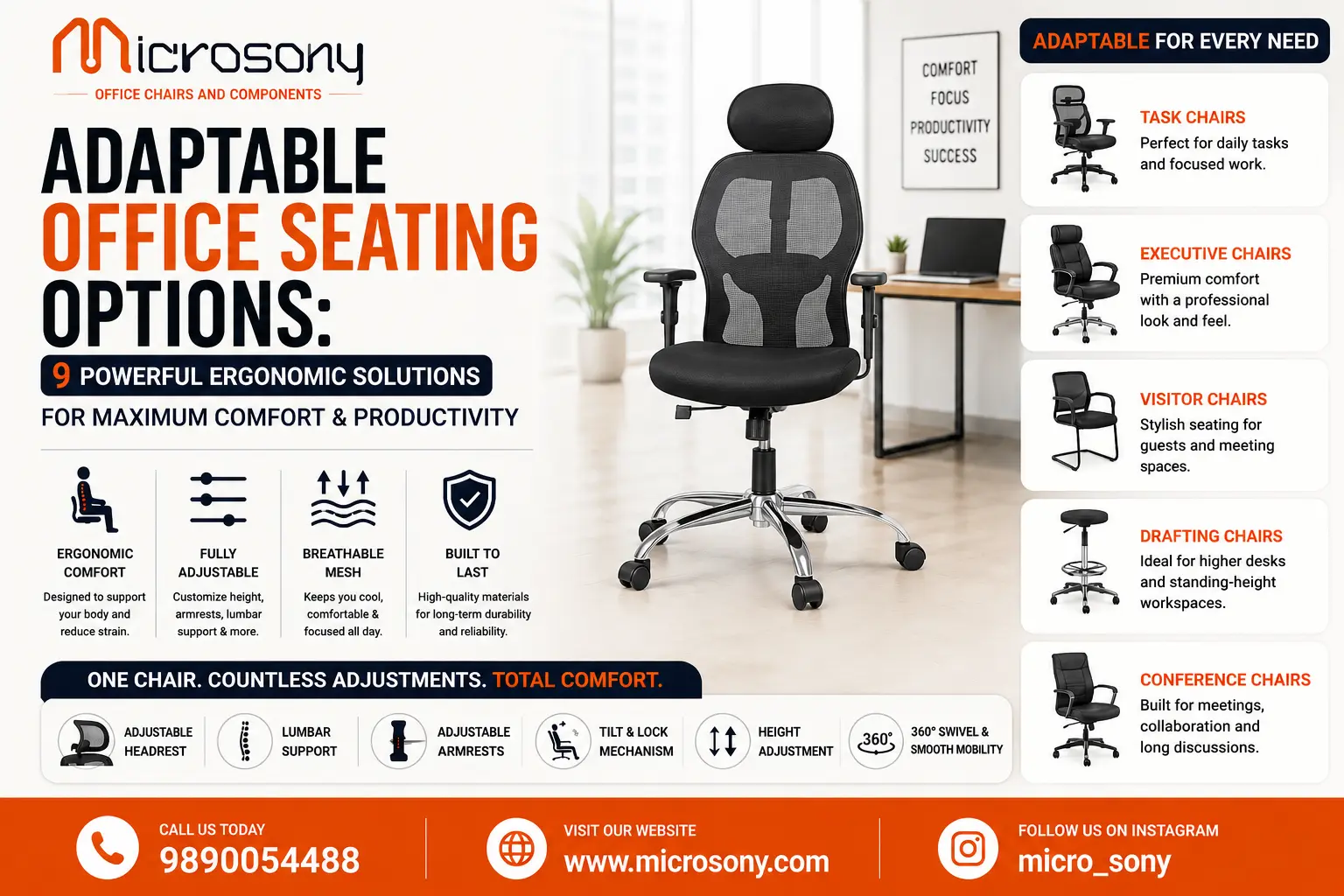 adaptable office seating options