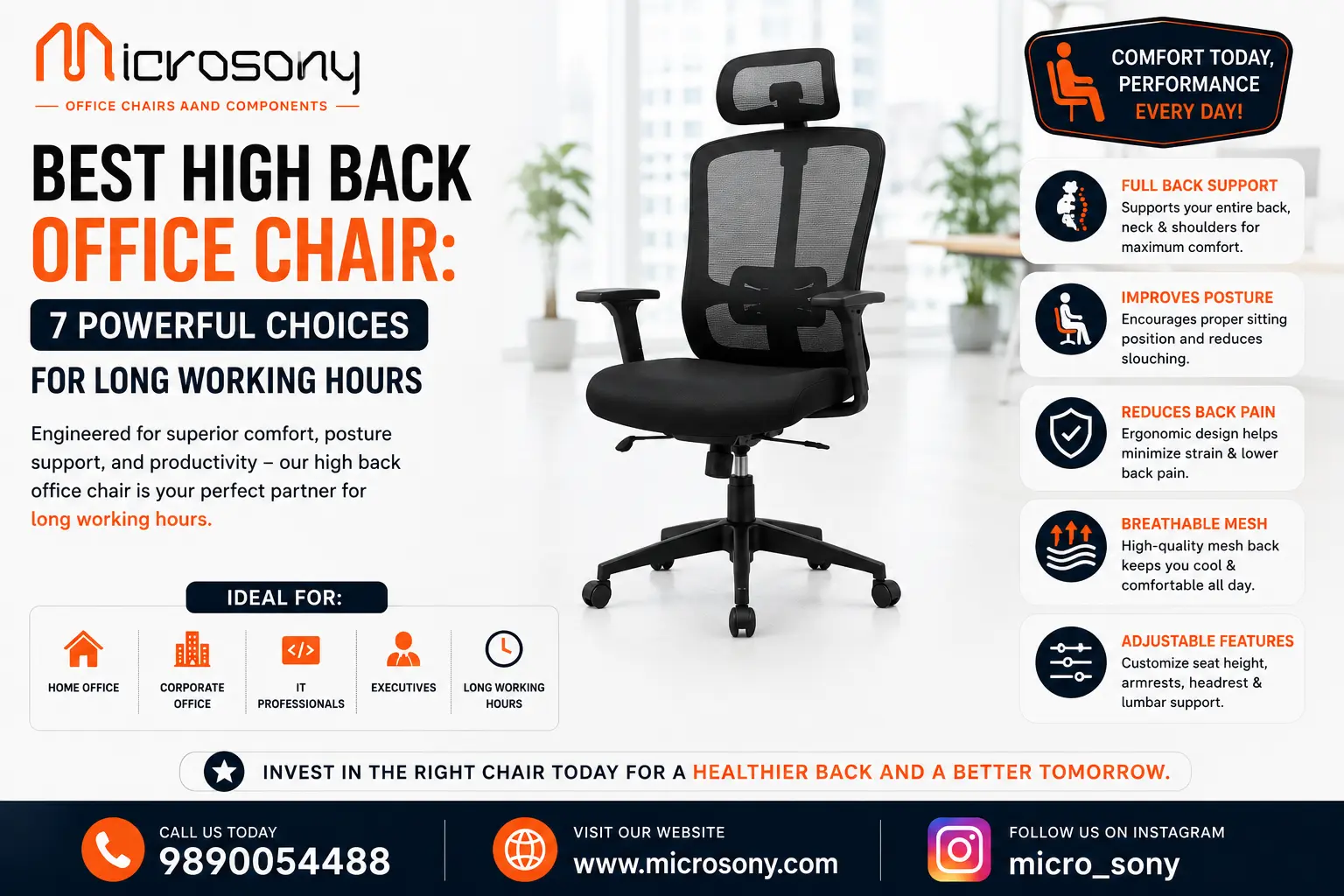 best high back office chair