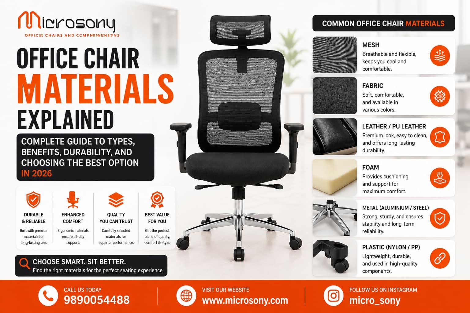 office chair materials