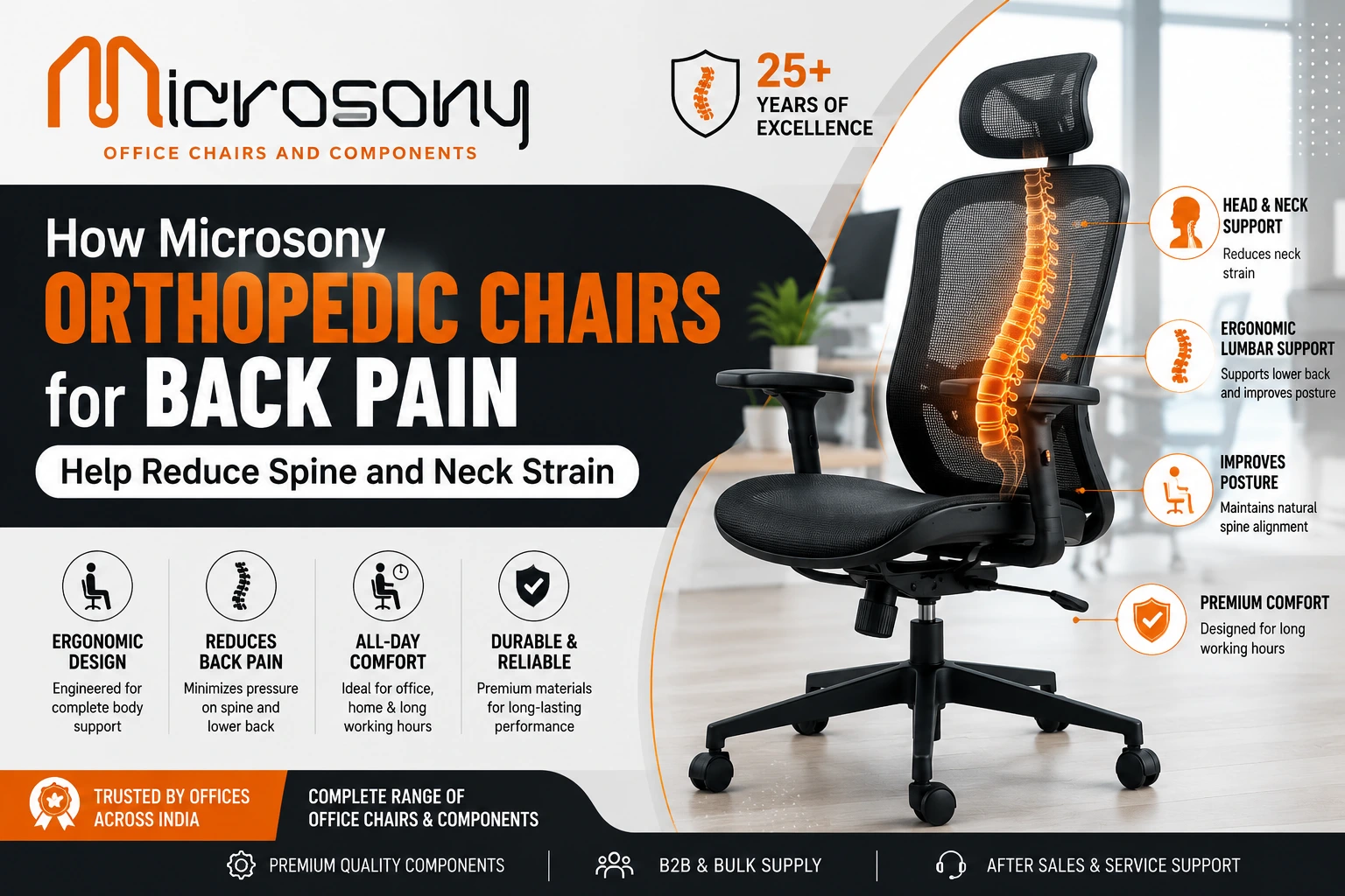 Microsony orthopedic chairs for back pain